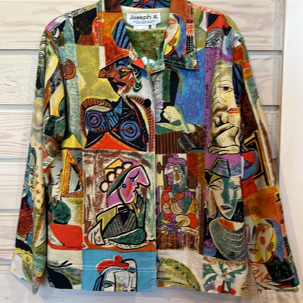 VINTAGE KAKTUS Y2K pop art fashion lined artsy jacket.